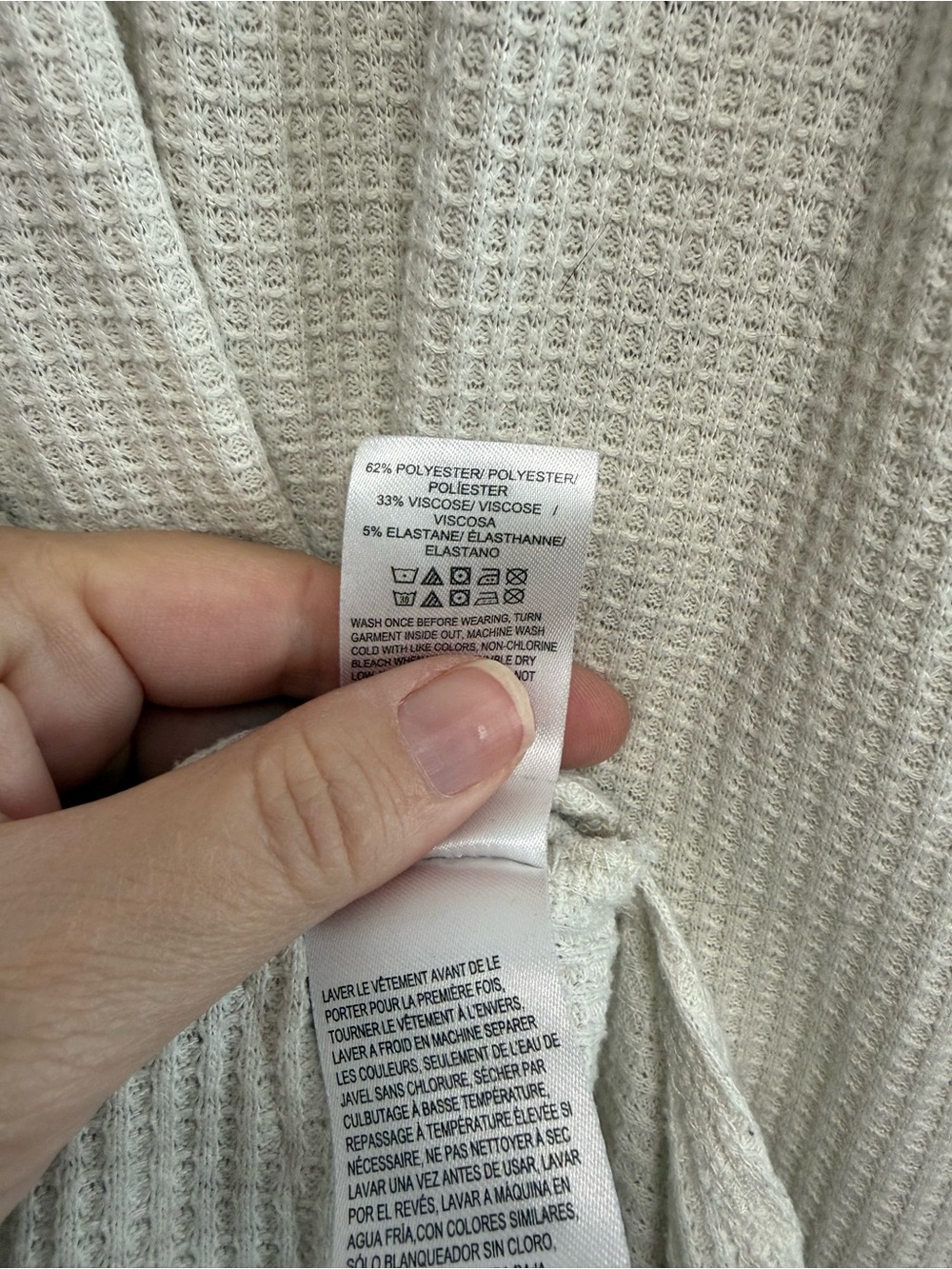 Lucky Brand Cream Waffle-Knit Henley Long Sleeve Top - Picture 7 of 7